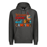 Charcoal Heather weekends coffee and camping frappe coffee Premium Hoodie - FaDigitalArtStudio