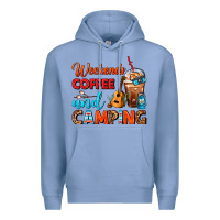 Colony Blue weekends coffee and camping frappe coffee Premium Hoodie - FaDigitalArtStudio