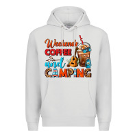 Dove Grey weekends coffee and camping frappe coffee Premium Hoodie - FaDigitalArtStudio