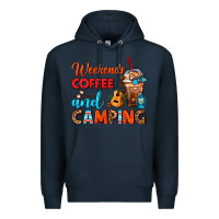 Navy weekends coffee and camping frappe coffee Premium Hoodie - FaDigitalArtStudio