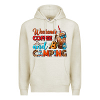 Oatmeal Heather weekends coffee and camping frappe coffee Premium Hoodie - FaDigitalArtStudio