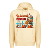Pina Colada weekends coffee and camping frappe coffee Premium Hoodie - FaDigitalArtStudio