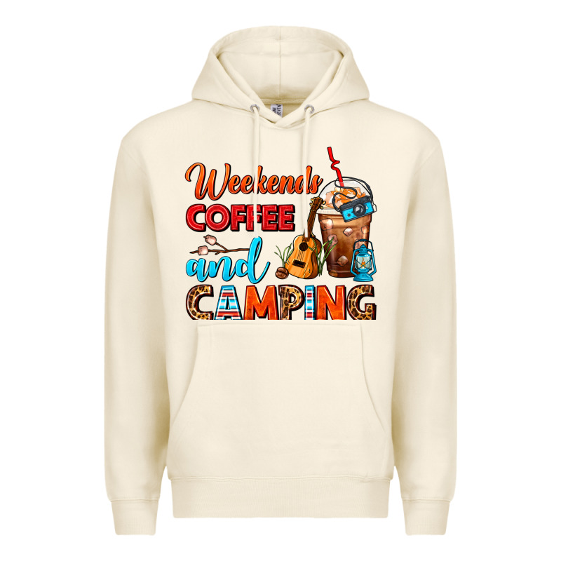Weekends Coffee And Camping Frappe Coffee Premium Hoodie by FaDigitalArtStudio | Teevron