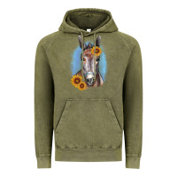 Vintage Olive Sunflower Donkey Vintage Hoodie - RanaPortraitStore