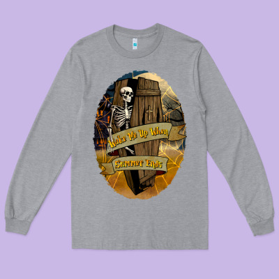 Wake Me Up When Summer Ends Long Sleeve Tee Designed By Texasbilliewilder