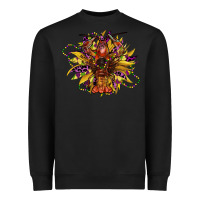 Black mardi gras sunflower Heavyweight Sweatshirt - CowGirlArtShop