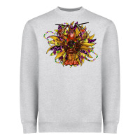 Heather Grey mardi gras sunflower Heavyweight Sweatshirt - CowGirlArtShop