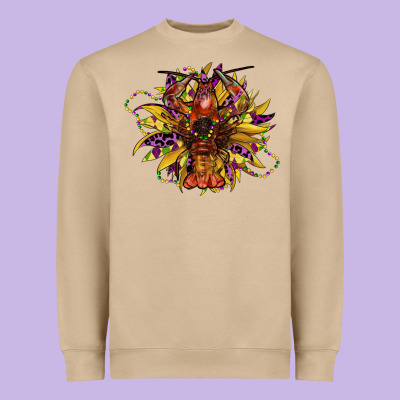 Mardi Gras Sunflower Heavyweight Sweatshirt Designed By Cowgirlartshop