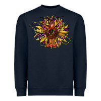 Navy mardi gras sunflower Heavyweight Sweatshirt - CowGirlArtShop
