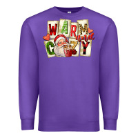 Purple warm and cozy santa Premium Sweatshirt - FaDigitalArtStudio