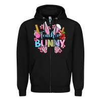 Black Easter Teacher bunny Zipper Hoodie - OliviaCreatesArt