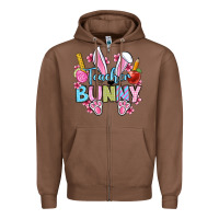 Chestnut Easter Teacher bunny Zipper Hoodie - OliviaCreatesArt