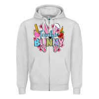 Dove Grey Easter Teacher bunny Zipper Hoodie - OliviaCreatesArt