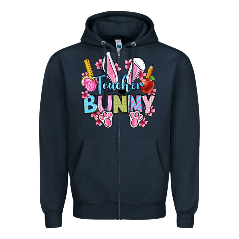 Easter Teacher Bunny Zipper Hoodie by OliviaCreatesArt | Teevron