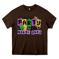 Chocolate Brown aint no party like mardi gras Heavy Core Tee - MaliasSmallBusiness