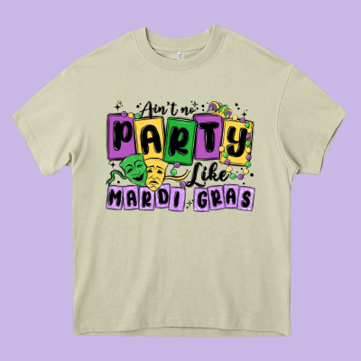 Aint No Party Like Mardi Gras Heavy Core Tee Designed By Maliassmallbusiness