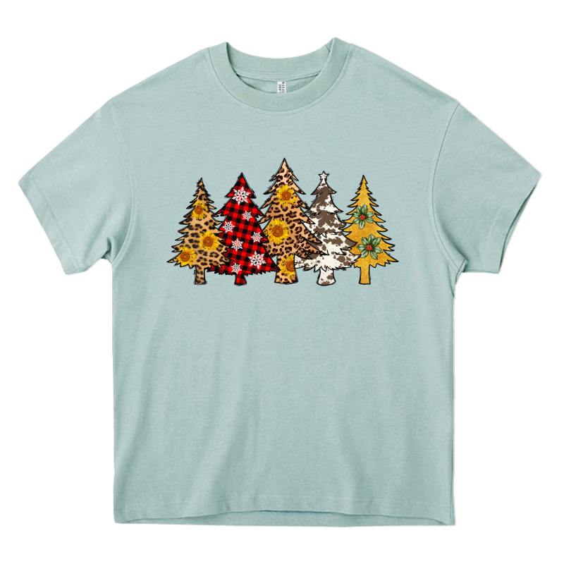 Leopard Christmas Trees Heavy Core Tee by AdoDesignShop | Teevron
