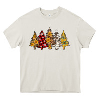 Cream leopard christmas trees Heavy Core Tee - AdoDesignShop
