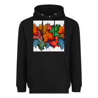 Black autumn  leaves seamless pattern Heavyweight Hoodie - BundleAndBundleShop