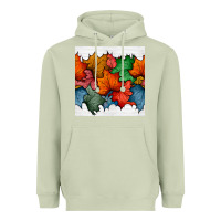 Matcha autumn  leaves seamless pattern Heavyweight Hoodie - BundleAndBundleShop