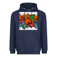 Navy autumn  leaves seamless pattern Heavyweight Hoodie - BundleAndBundleShop