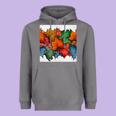 Autumn  Leaves Seamless Pattern Heavyweight Hoodie Designed By Bundleandbundleshop