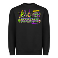 Black mardi gras teacher assistant Heavyweight Sweatshirt - CowGirlArtShop
