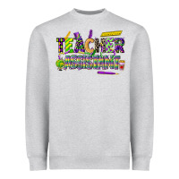 Heather Grey mardi gras teacher assistant Heavyweight Sweatshirt - CowGirlArtShop
