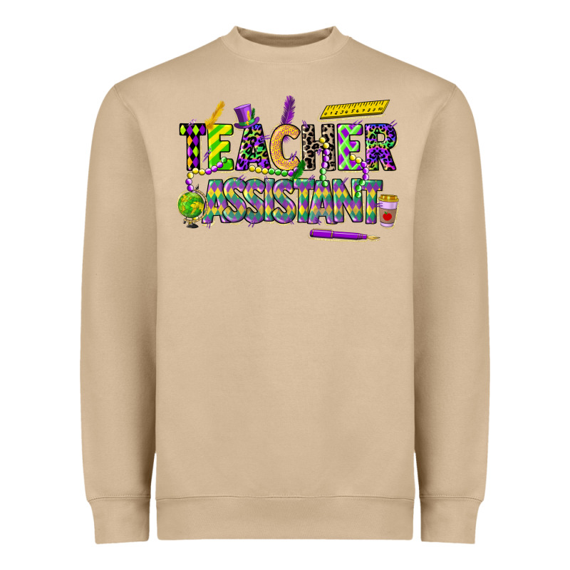 Mardi Gras Teacher Assistant Heavyweight Sweatshirt by CowGirlArtShop | Teevron