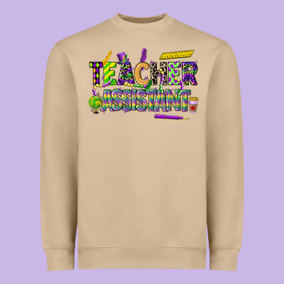 Mardi Gras Teacher Assistant Heavyweight Sweatshirt Designed By Cowgirlartshop