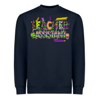 Navy mardi gras teacher assistant Heavyweight Sweatshirt - CowGirlArtShop