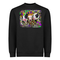 Black mardi gras heifers Heavyweight Sweatshirt - CowGirlArtShop