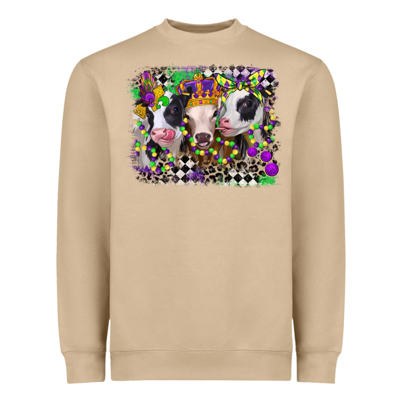 Mardi Gras Heifers Heavyweight Sweatshirt by CowGirlArtShop | Teevron