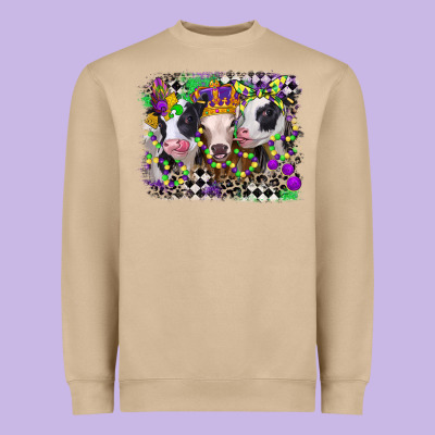 Mardi Gras Heifers Heavyweight Sweatshirt Designed By Cowgirlartshop