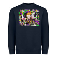 Navy mardi gras heifers Heavyweight Sweatshirt - CowGirlArtShop