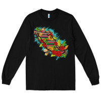 Black Mexico Map with Leopard and Sunflowers Long Sleeve Tee - texasbilliewilder