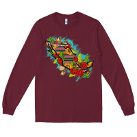 Burgundy Mexico Map with Leopard and Sunflowers Long Sleeve Tee - texasbilliewilder