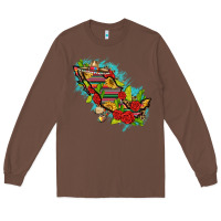 Chestnut Mexico Map with Leopard and Sunflowers Long Sleeve Tee - texasbilliewilder