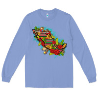 Colony Blue Mexico Map with Leopard and Sunflowers Long Sleeve Tee - texasbilliewilder