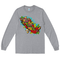 Heather Grey Mexico Map with Leopard and Sunflowers Long Sleeve Tee - texasbilliewilder