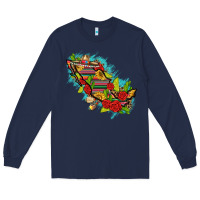 Navy Mexico Map with Leopard and Sunflowers Long Sleeve Tee - texasbilliewilder