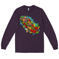 Plum Mexico Map with Leopard and Sunflowers Long Sleeve Tee - texasbilliewilder