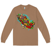 Toasted Coconut Mexico Map with Leopard and Sunflowers Long Sleeve Tee - texasbilliewilder