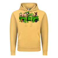 Vintage Mustard st patricks farm animals truck Vintage Hoodie - Jasminsmagicworld