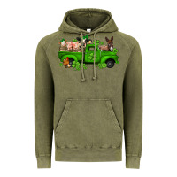 Vintage Olive st patricks farm animals truck Vintage Hoodie - Jasminsmagicworld