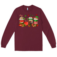Burgundy Christmas elfs coffee Long Sleeve Tee - Jasminsmagicworld