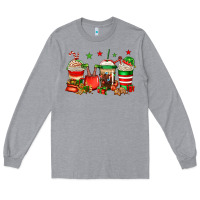Heather Grey Christmas elfs coffee Long Sleeve Tee - Jasminsmagicworld
