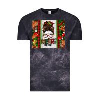 Cloud Black Christmas merry mama messy bun Vintage Tee - Jasminsmagicworld