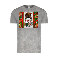 Cloud Rock Christmas merry mama messy bun Vintage Tee - Jasminsmagicworld
