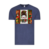 Vintage Denim Christmas merry mama messy bun Vintage Tee - Jasminsmagicworld